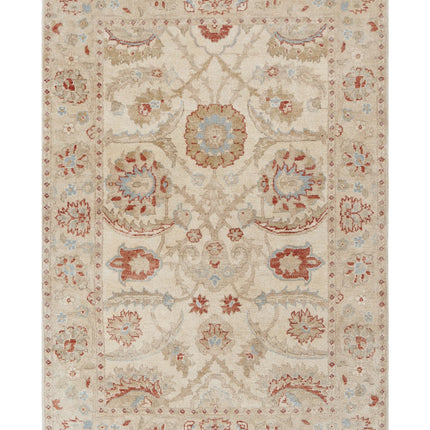 Ziegler 4' 1" X 6' 0" Hand Knotted Wool Rug 4' 1" X 6' 0" (124 X 183) / Ivory / Wool