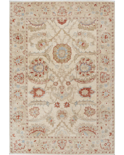 Ziegler 4' 1" X 6' 0" Hand Knotted Wool Rug 4' 1" X 6' 0" (124 X 183) / Ivory / Wool