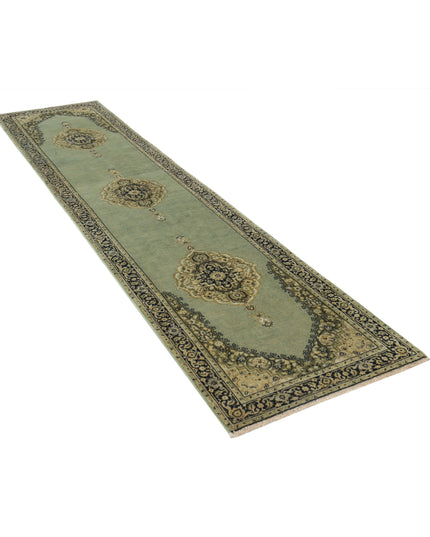 Ziegler 2' 7" X 11' 9" Hand Knotted Wool Rug 2' 7" X 11' 9" (79 X 358) / Green / Wool