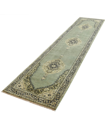 Ziegler 2' 7" X 11' 9" Hand Knotted Wool Rug 2' 7" X 11' 9" (79 X 358) / Green / Wool
