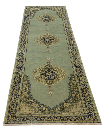 Ziegler 2' 7" X 11' 9" Hand Knotted Wool Rug 2' 7" X 11' 9" (79 X 358) / Green / Wool