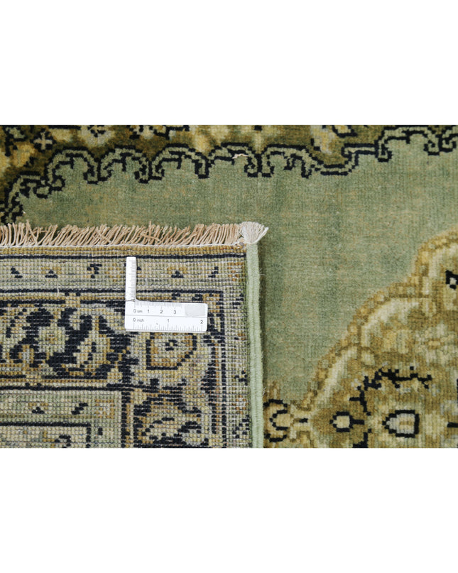 Ziegler 2' 7" X 11' 9" Hand Knotted Wool Rug 2' 7" X 11' 9" (79 X 358) / Green / Wool