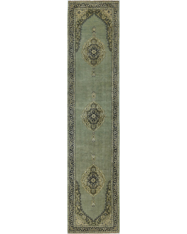Ziegler 2' 7" X 11' 9" Hand Knotted Wool Rug 2' 7" X 11' 9" (79 X 358) / Green / Wool