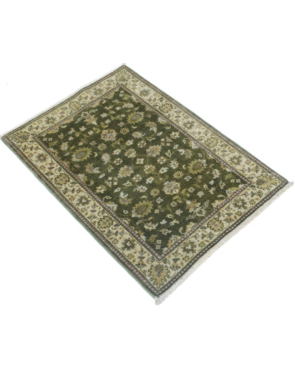 Ziegler 2' 0" X 2' 9" Hand Knotted Wool Rug 2' 0" X 2' 9" (61 X 84) / Green / Wool