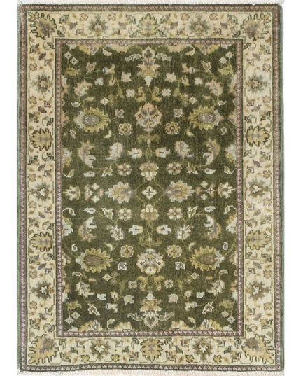 Ziegler 2' 0" X 2' 9" Hand Knotted Wool Rug 2' 0" X 2' 9" (61 X 84) / Green / Wool