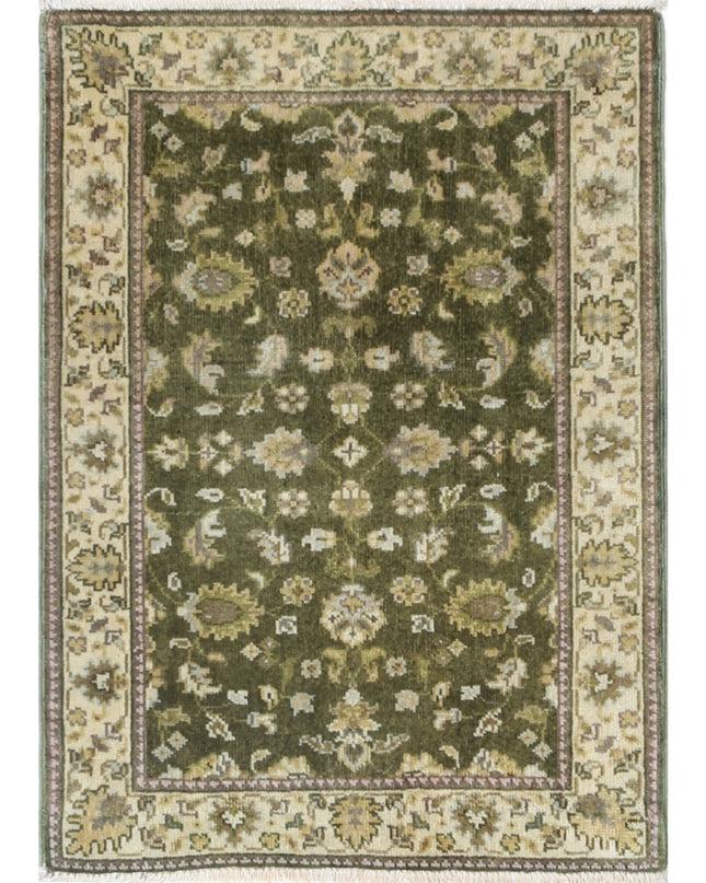 Ziegler 2' 0" X 2' 9" Hand Knotted Wool Rug 2' 0" X 2' 9" (61 X 84) / Green / Wool