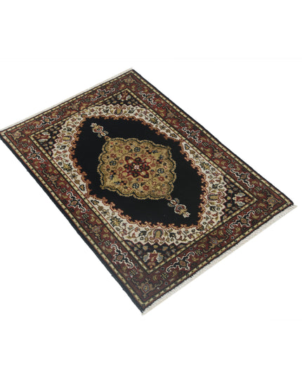Ziegler 1' 11" X 2' 10" Hand Knotted Wool Rug 1' 11" X 2' 10" (59 X 86) / Black / Wool