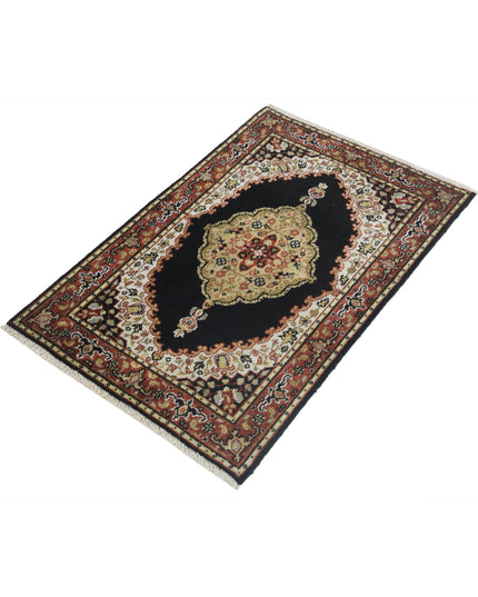 Ziegler 1' 11" X 2' 10" Hand Knotted Wool Rug 1' 11" X 2' 10" (59 X 86) / Black / Wool