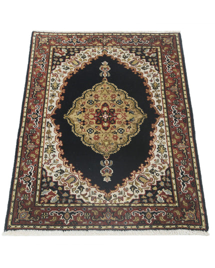 Ziegler 1' 11" X 2' 10" Hand Knotted Wool Rug 1' 11" X 2' 10" (59 X 86) / Black / Wool