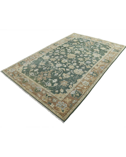 Ziegler 5' 5" X 8' 1" Hand Knotted Wool Rug 5' 5" X 8' 1" (165 X 246) / Green / Wool