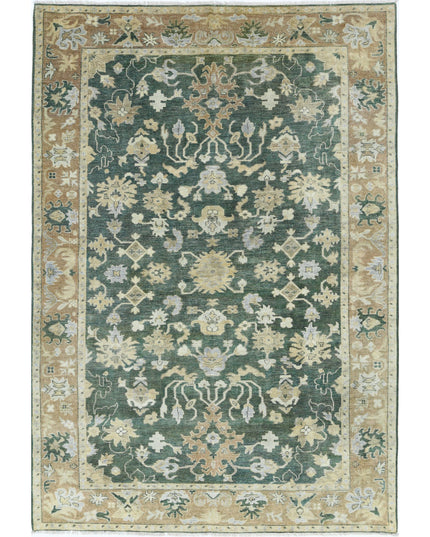 Ziegler 5' 5" X 8' 1" Hand Knotted Wool Rug 5' 5" X 8' 1" (165 X 246) / Green / Wool