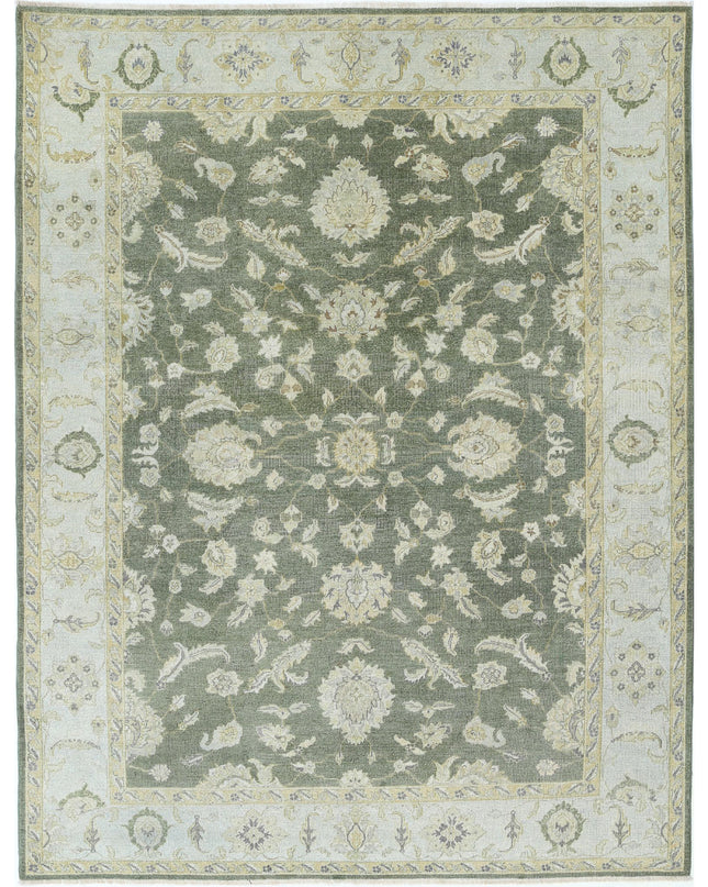 Ziegler 7' 6" X 9' 9" Hand Knotted Wool Rug 7' 6" X 9' 9" (229 X 297) / Green / Wool