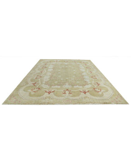 Ziegler 9' 1" X 12' 1" Hand Knotted Wool Rug 9' 1" X 12' 1" (277 X 368) / Green / Wool