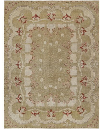Ziegler 9' 1" X 12' 1" Hand Knotted Wool Rug 9' 1" X 12' 1" (277 X 368) / Green / Wool