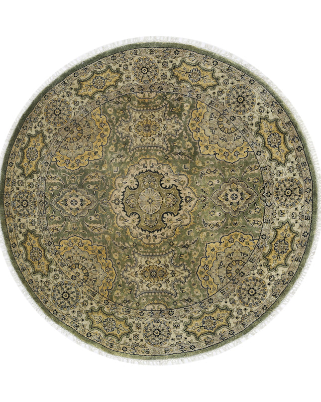 Ziegler 5' 11" X 6' 3" Hand Knotted Wool Rug 5' 11" X 6' 3" (180 X 191) / Ivory / Wool