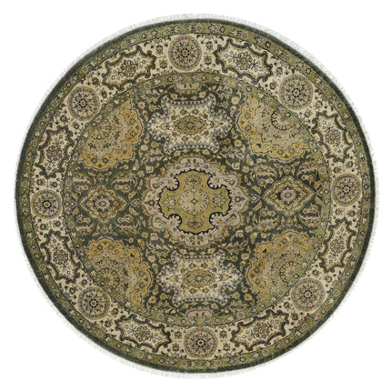 Ziegler 5' 9" X 5' 10" Hand Knotted Wool Rug 5' 9" X 5' 10" (175 X 178) / Green / Wool