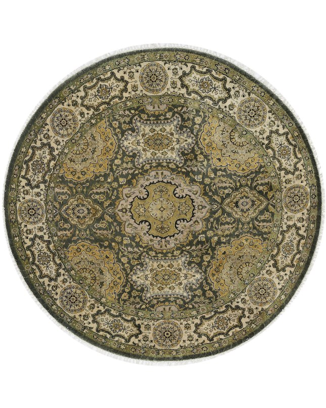 Ziegler 5' 9" X 5' 10" Hand Knotted Wool Rug 5' 9" X 5' 10" (175 X 178) / Green / Wool