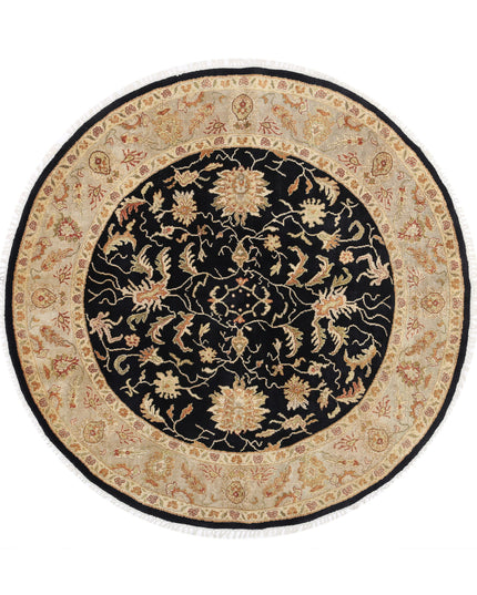 Ziegler 5' 10" X 5' 11" Hand Knotted Wool Rug 5' 10" X 5' 11" (178 X 180) / Black / Wool