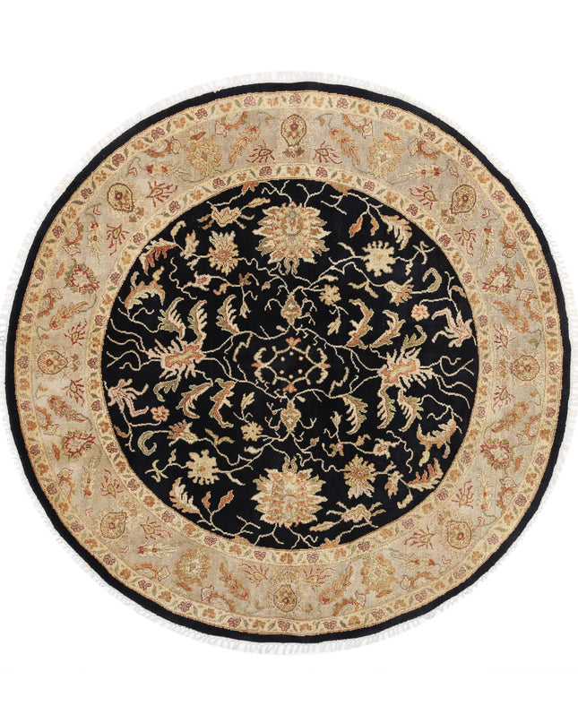 Ziegler 5' 10" X 5' 11" Hand Knotted Wool Rug 5' 10" X 5' 11" (178 X 180) / Black / Wool