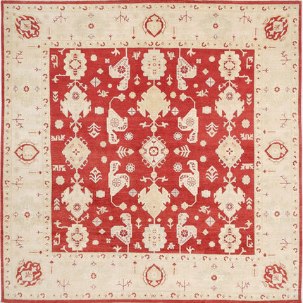 Ziegler 9' 0" X 9' 3" Hand Knotted Wool Rug 9' 0" X 9' 3" (274 X 282) / Red / Wool