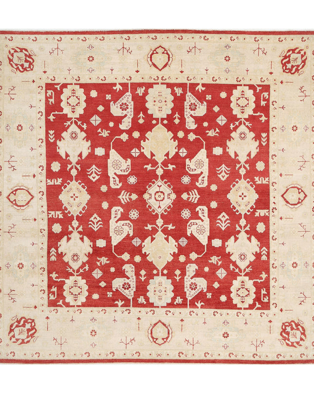 Ziegler 9' 0" X 9' 3" Hand Knotted Wool Rug 9' 0" X 9' 3" (274 X 282) / Red / Wool