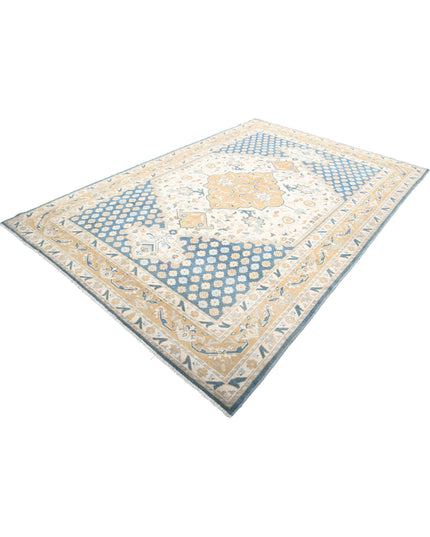 Ziegler 7' 0" X 10' 5" Hand Knotted Wool Rug 7' 0" X 10' 5" (213 X 318) / Blue / Wool