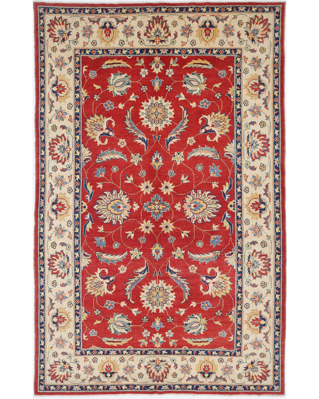 Ziegler 6' 6" X 10' 6" Hand Knotted Wool Rug 6' 6" X 10' 6" (198 X 320) / Red / Wool