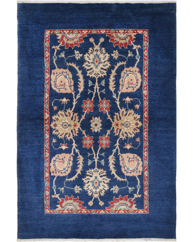 Ziegler 4' 1" X 6' 2" Hand Knotted Wool Rug 4' 1" X 6' 2" (124 X 188) / Blue / Wool