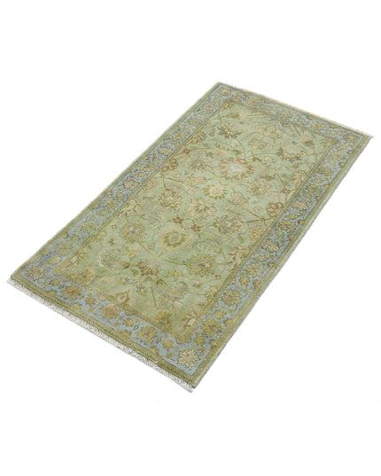 Ziegler 2' 0" X 3' 9" Hand Knotted Wool Rug 2' 0" X 3' 9" (61 X 114) / Green / Wool