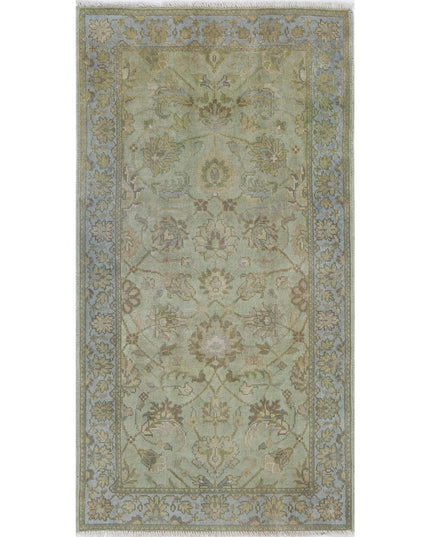 Ziegler 2' 0" X 3' 9" Hand Knotted Wool Rug 2' 0" X 3' 9" (61 X 114) / Green / Wool