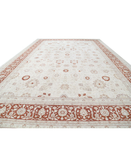 Ziegler 15' 0" X 21' 6" Hand Knotted Wool Rug 15' 0" X 21' 6" (457 X 655) / Ivory / Wool