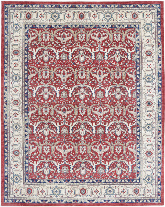 Ziegler 9' 0" X 11' 6" Hand Knotted Wool Rug 9' 0" X 11' 6" (274 X 351) / Red / Wool