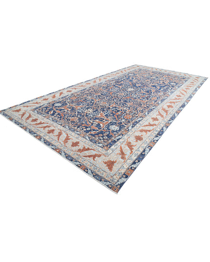 Ziegler 9' 6" X 18' 8" Hand Knotted Wool Rug 9' 6" X 18' 8" (290 X 569) / Blue / Wool