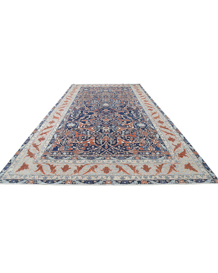 Ziegler 9' 6" X 18' 8" Hand Knotted Wool Rug 9' 6" X 18' 8" (290 X 569) / Blue / Wool