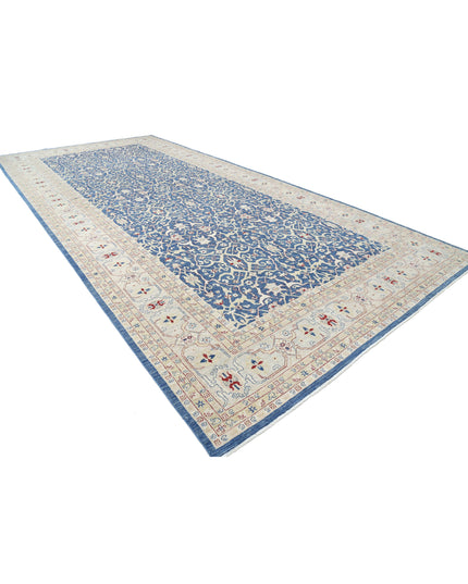 Ziegler 9' 8" X 21' 2" Hand Knotted Wool Rug 9' 8" X 21' 2" (295 X 645) / Blue / Wool