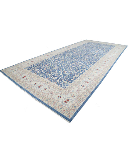Ziegler 9' 8" X 21' 2" Hand Knotted Wool Rug 9' 8" X 21' 2" (295 X 645) / Blue / Wool