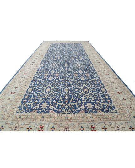 Ziegler 9' 8" X 21' 2" Hand Knotted Wool Rug 9' 8" X 21' 2" (295 X 645) / Blue / Wool