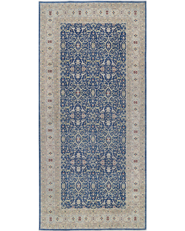 Ziegler 9' 8" X 21' 2" Hand Knotted Wool Rug 9' 8" X 21' 2" (295 X 645) / Blue / Wool