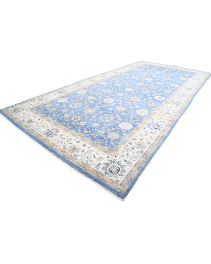 Ziegler 9' 11" X 20' 8" Hand Knotted Wool Rug 9' 11" X 20' 8" (302 X 630) / Blue / Wool