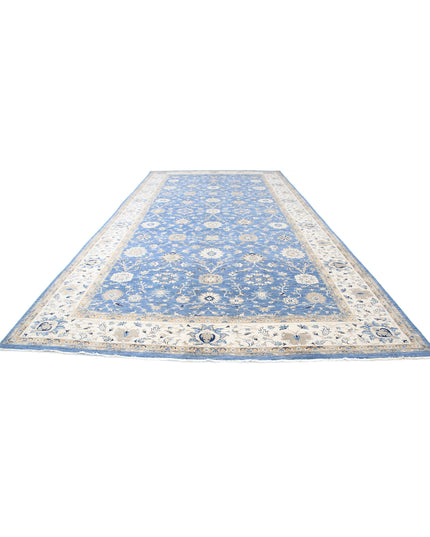 Ziegler 9' 11" X 20' 8" Hand Knotted Wool Rug 9' 11" X 20' 8" (302 X 630) / Blue / Wool
