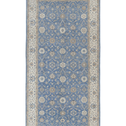 Ziegler 9' 11" X 20' 8" Hand Knotted Wool Rug 9' 11" X 20' 8" (302 X 630) / Blue / Wool