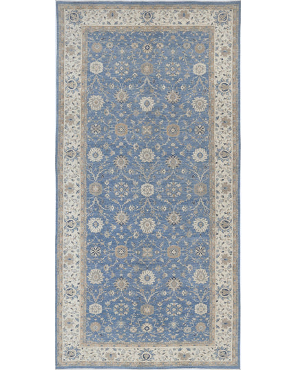 Ziegler 9' 11" X 20' 8" Hand Knotted Wool Rug 9' 11" X 20' 8" (302 X 630) / Blue / Wool