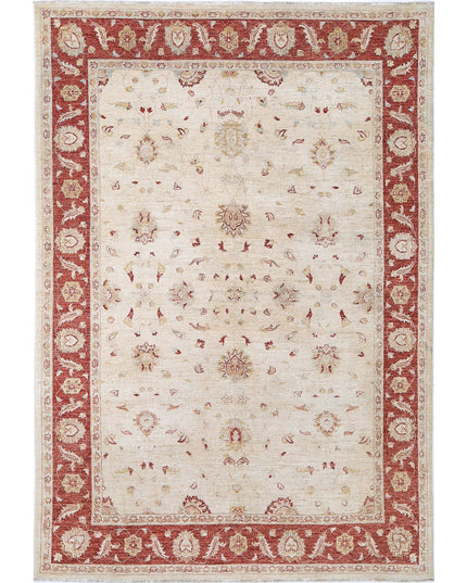 Ziegler 6' 6" X 9' 7" Hand Knotted Wool Rug 6' 6" X 9' 7" (198 X 292) / Ivory / Wool