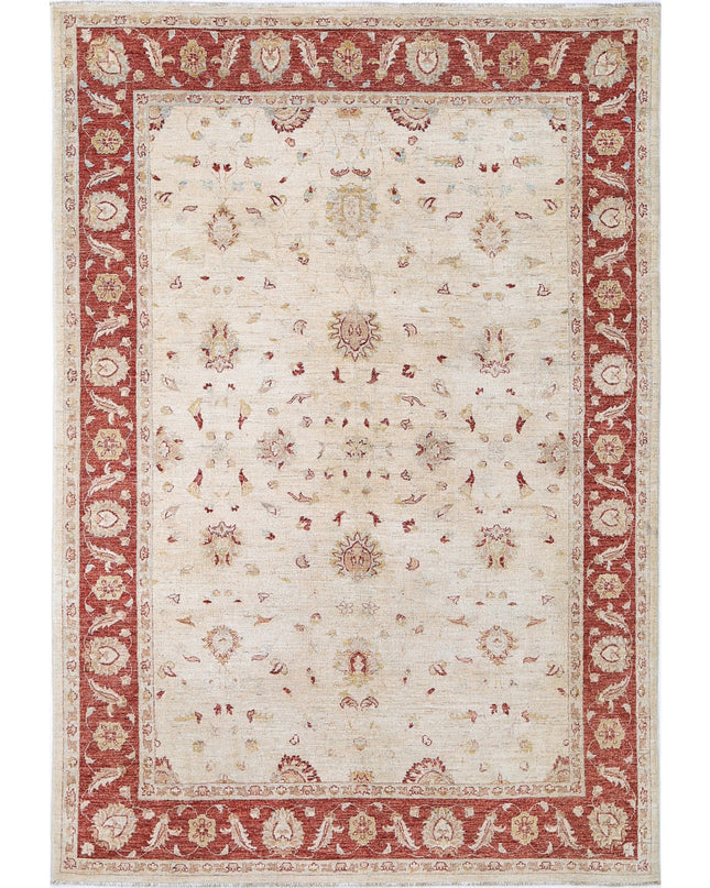 Ziegler 6' 6" X 9' 7" Hand Knotted Wool Rug 6' 6" X 9' 7" (198 X 292) / Ivory / Wool