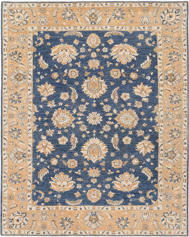 Ziegler 9' 3" X 11' 7" Hand Knotted Wool Rug 9' 3" X 11' 7" (282 X 353) / Blue / Wool