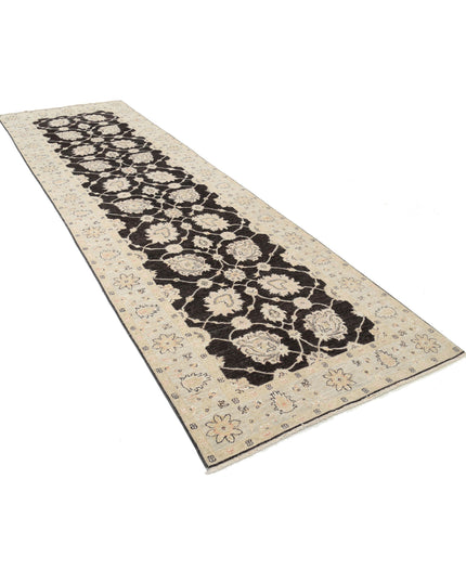 Ziegler 3' 10" X 12' 8" Hand Knotted Wool Rug 3' 10" X 12' 8" (117 X 386) / Black / Wool