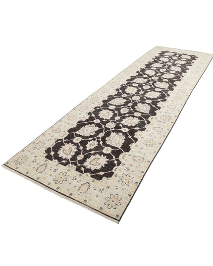 Ziegler 3' 10" X 12' 8" Hand Knotted Wool Rug 3' 10" X 12' 8" (117 X 386) / Black / Wool