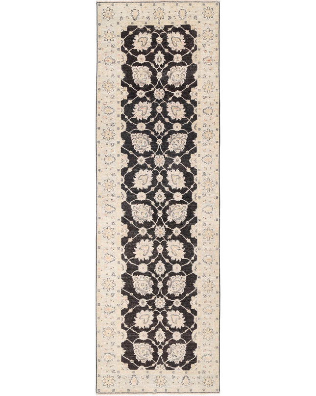 Ziegler 3' 10" X 12' 8" Hand Knotted Wool Rug 3' 10" X 12' 8" (117 X 386) / Black / Wool