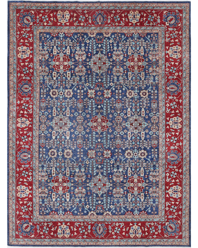 Ziegler 9' 1" X 12' 2" Hand Knotted Wool Rug 9' 1" X 12' 2" (277 X 371) / Blue / Wool