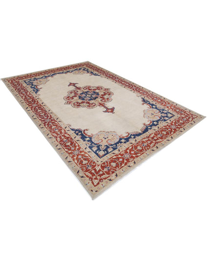 Ziegler 6' 9" X 9' 3" Hand Knotted Wool Rug 6' 9" X 9' 3" (206 X 282) / Ivory / Wool